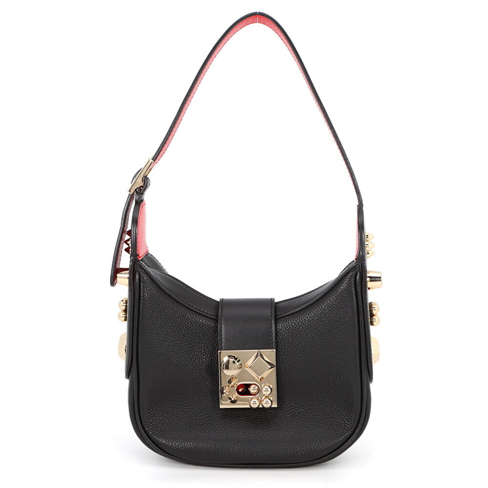 Christian Louboutin Shoulder Bag, Crow Sky Leather, 1225182, Black; Handbag;